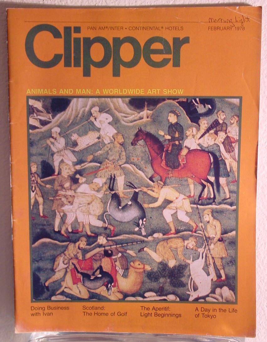 1978 February Clipper in-flight Magazine with a cover story on animals in art.